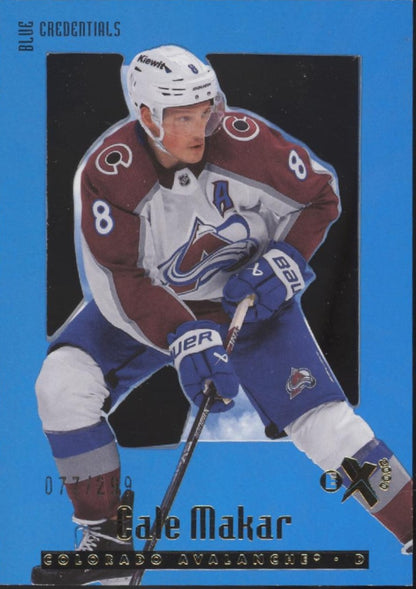 Cale Makar 2023-24 Skybox E-X 2000 Blue Credentials 077/299 #44