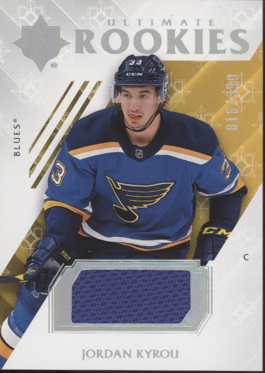 Jordan Kyrou 2018-19 Upper Deck Ultimate Collection Swatch RC 016/399 #77