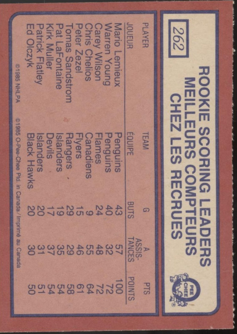 Mario Lemieux 1985-86 O-Pee-Chee #262