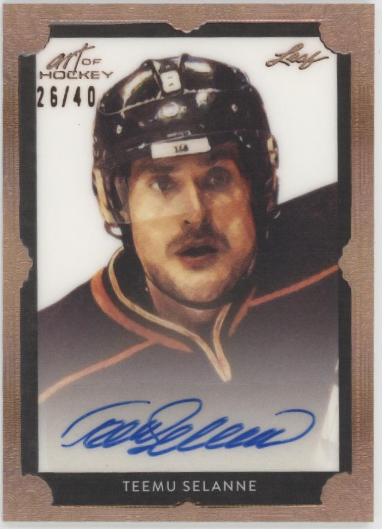 Teemu Selanne 2022 Leaf Art of Hockey Auto 26/40 #PA-TS1