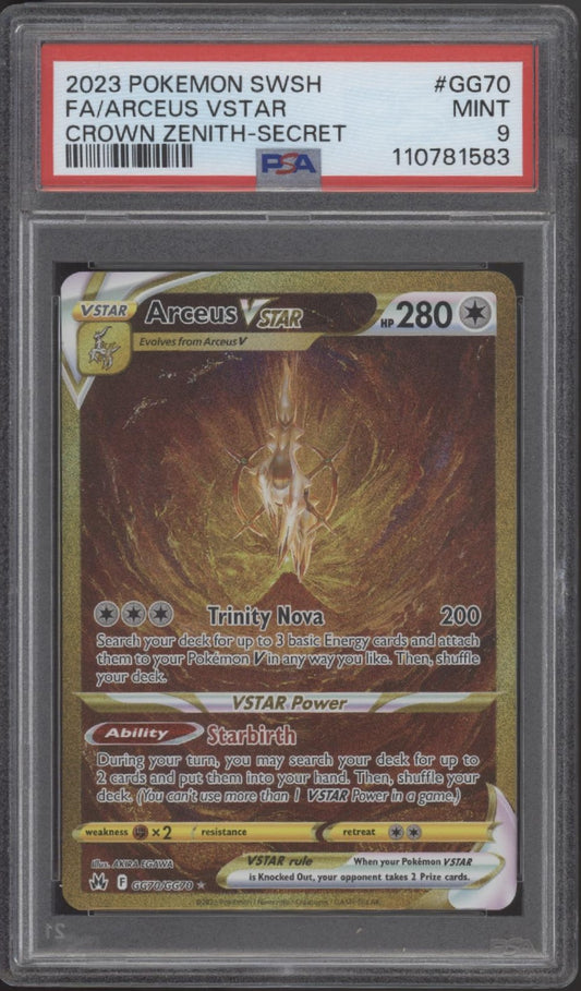 Arceus VSTAR Pokemon Crown Zenith Full Art Secret #GG70 PSA 9