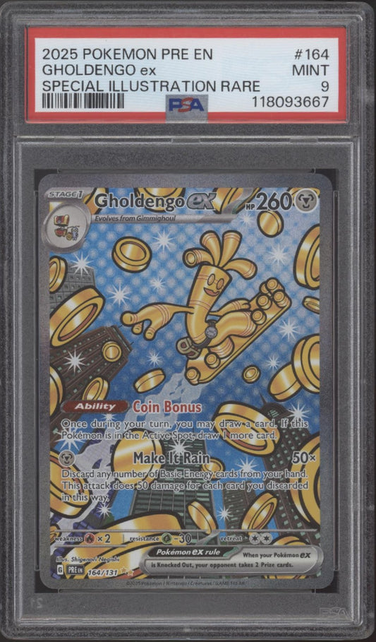 Gholdengo ex Pokemon Prismatic Evolutions Special Illustration Rare #164 PSA 9