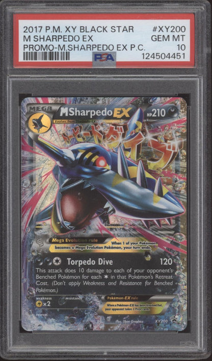 M Sharpedo ex Pokemon XY Black Star Promo Pokemon Center #XY200 PSA 10