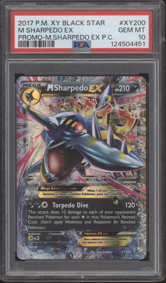 M Sharpedo ex Pokemon XY Black Star Promo Pokemon Center #XY200 PSA 10