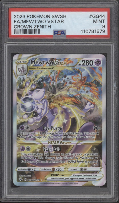 Mewtwo VSTAR Pokemon Crown Zenith Full Art #GG44 PSA 9