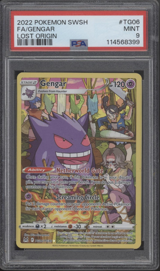 Gengar Pokemon Lost Origin Full Art #TG06 PSA 9