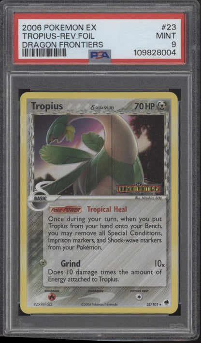 Tropius Pokemon Dragon Frontiers Reverse Foil #23 PSA 9