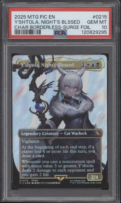 Y'Shola Night's Blessed MTG Final Fantasy Character Borderless Surge Foil PSA 10