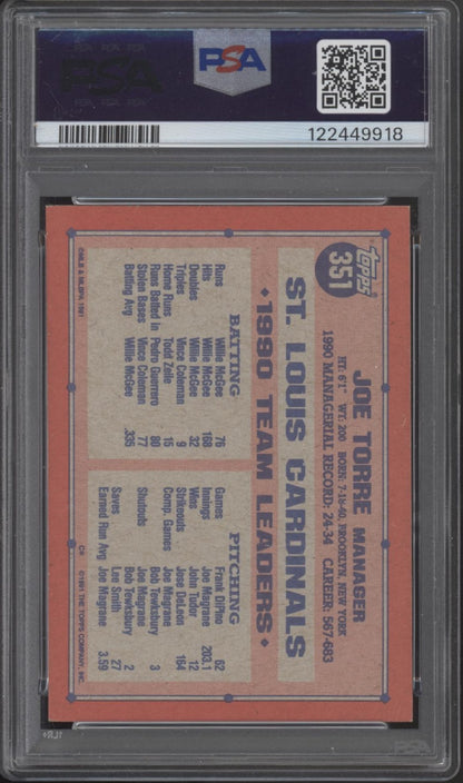 Joe Torre 1991 Topps Desert Shield #351 PSA 7