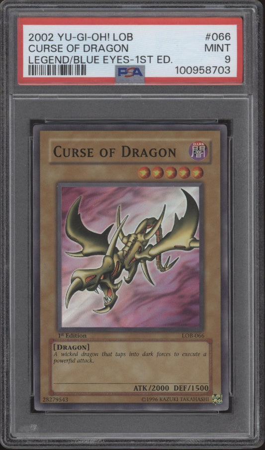 Curse of Dragon Yu-Gi-Oh! Legend of Blue-Eyes White Dragon 1st Edition #66 PSA 9