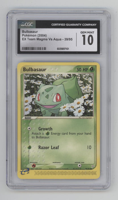 Bulbasaur Pokemon EX Team Magma vs Aqua #39 CGC 10
