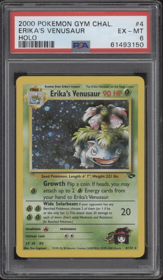Erika's Venusaur Pokemon Gym Challenge Holo #4 PSA 6