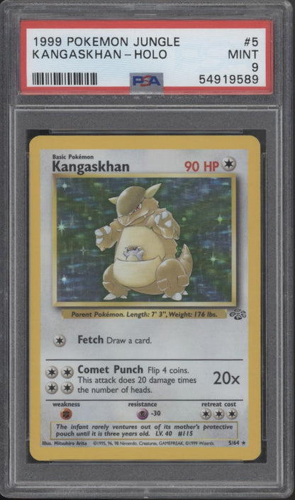 Kangaskhan Pokemon Jungle Holo #5 PSA 9