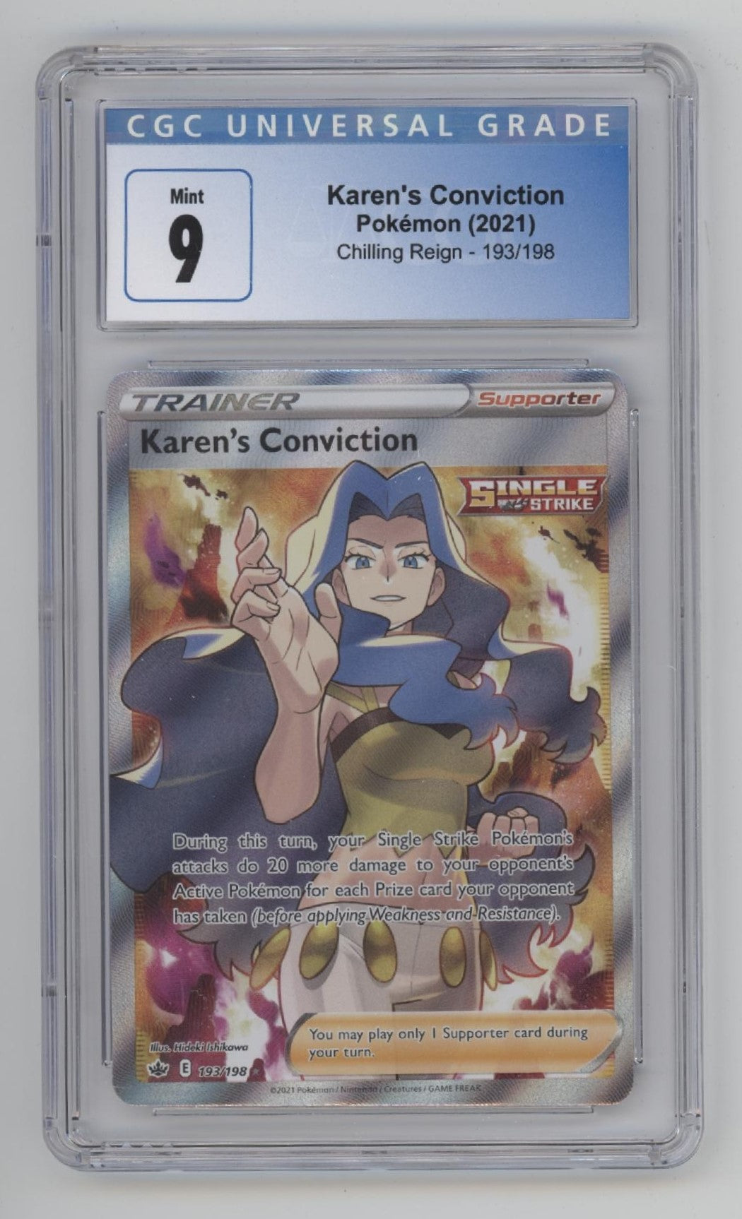 Karen's Conviction Pokemon Chilling Reign #193 CGC 9