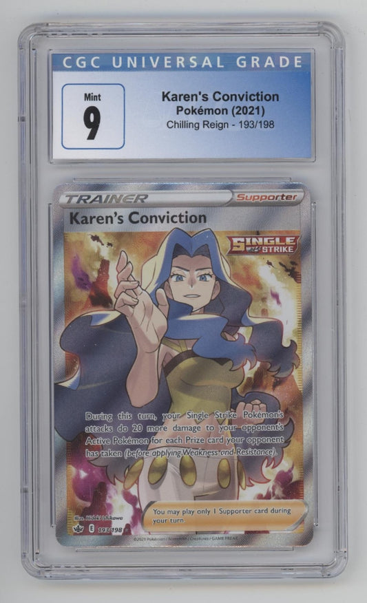 Karen's Conviction Pokemon Chilling Reign #193 CGC 9