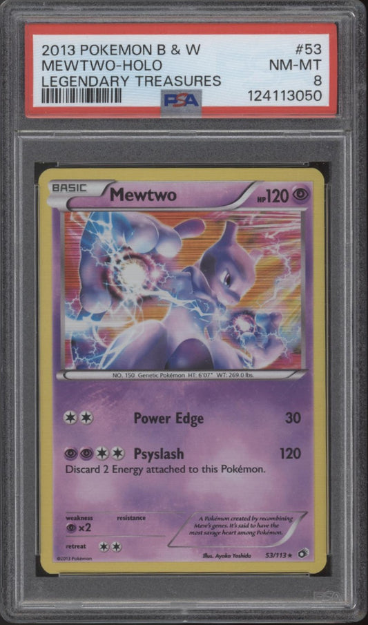 Mewtwo Pokemon Legendary Treasures Holo #53 PSA 8