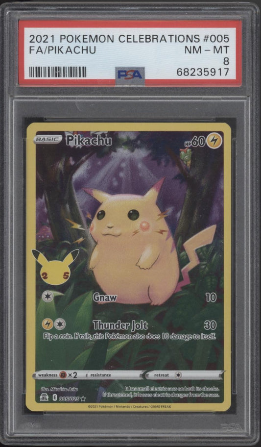 Pikachu Pokemon Celebrations Full Art #005 PSA 8