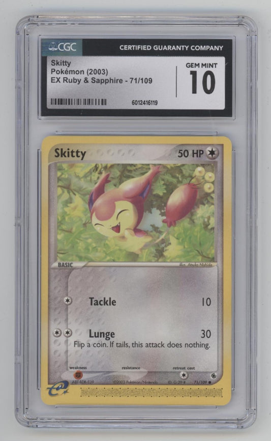 Skitty Pokemon EX Ruby & Sapphire #71 CGC 10
