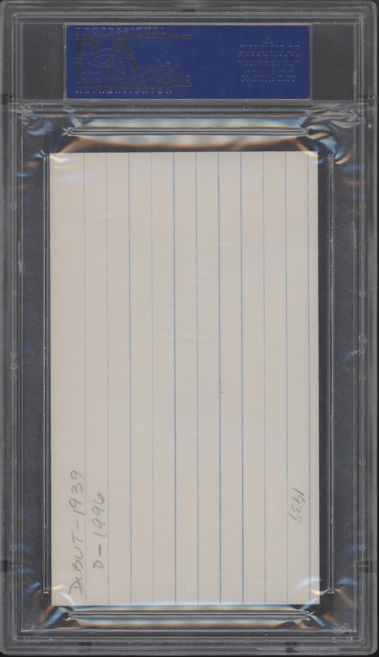 Johnny Berardino Index Card PSA / DNA Certified Authentic Auto