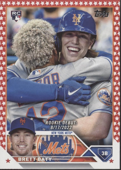Brett Baty 2023 Topps Update Series Independence Day RC 12/76 #US158