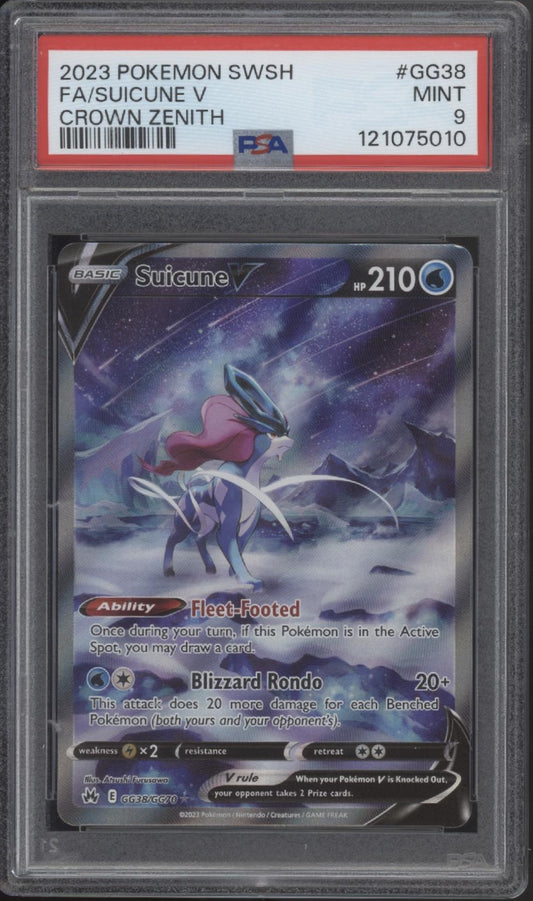 Suicune V Pokemon Crown Zenith #GG38 PSA 9