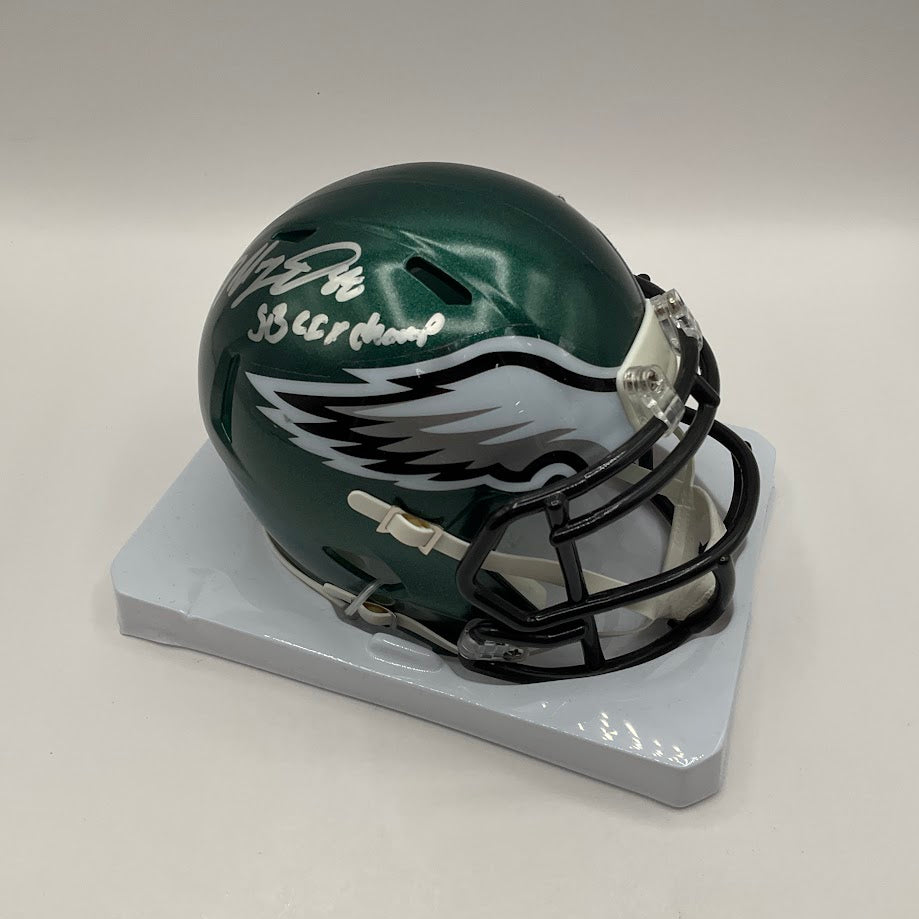 Dallas Goedert Underwraps Signed Philadelphia Eagles Mini Helmet Fanatics COA