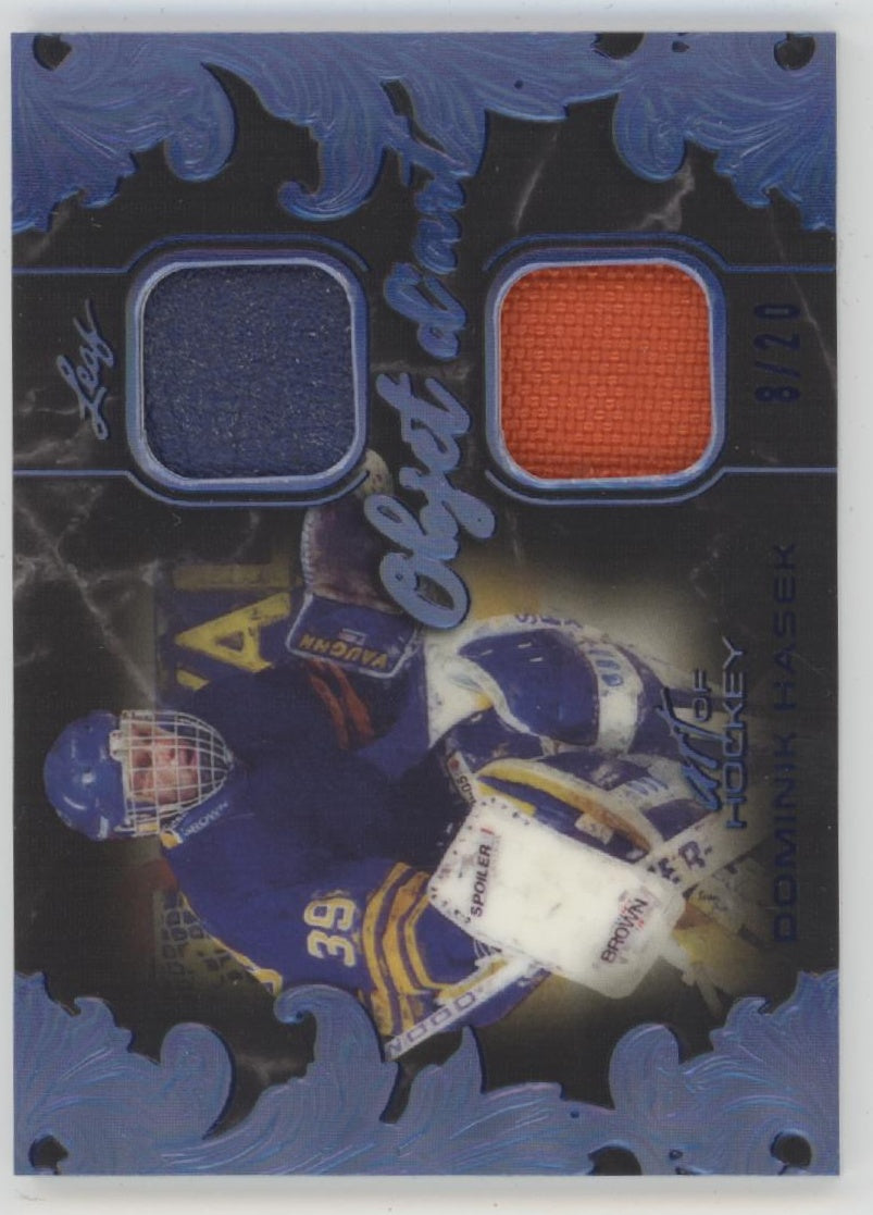 Dominik Hasek 2022 Leaf Art of Hockey Blue Relics 8/20 #ODA-07