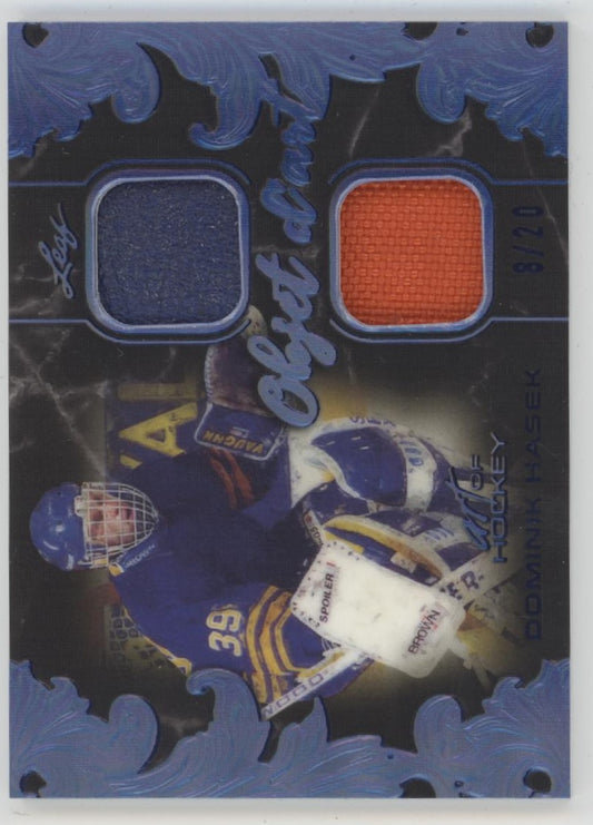 Dominik Hasek 2022 Leaf Art of Hockey Blue Relics 8/20 #ODA-07