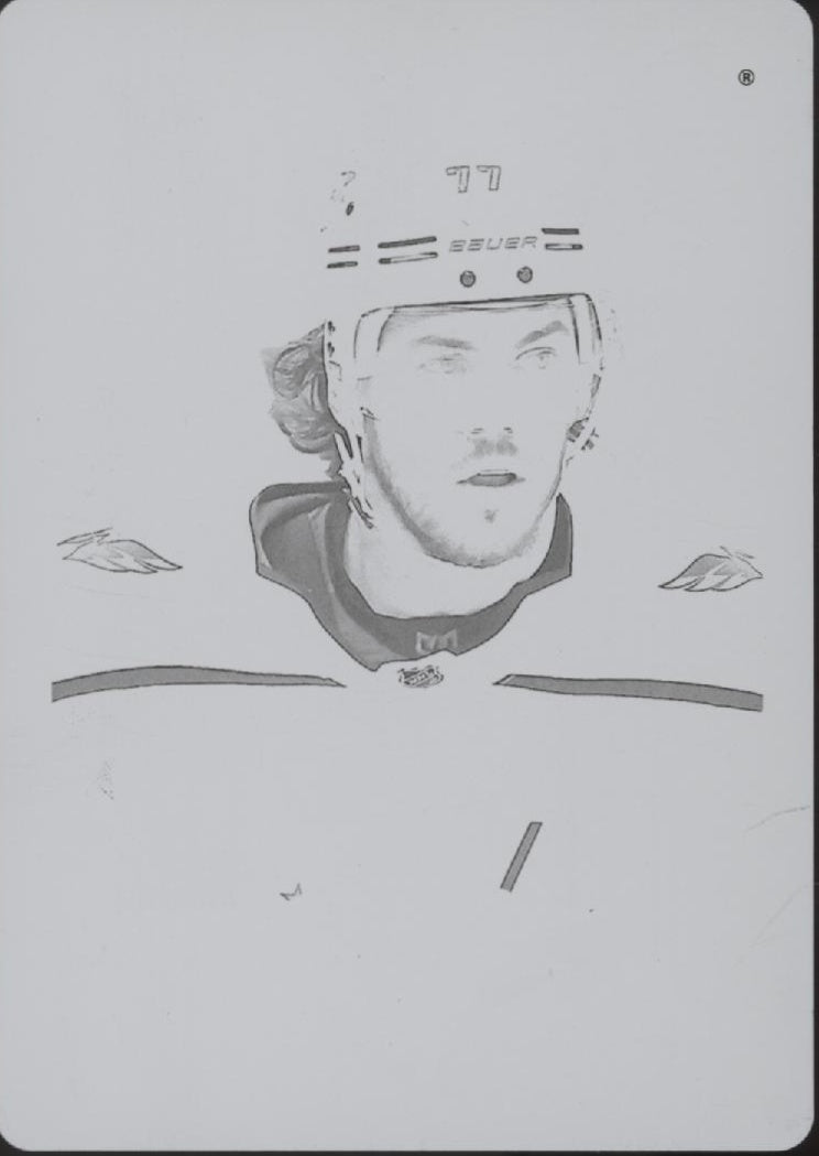 TJ Oshie 2021-22 Upper Deck O-Pee-Chee Black Printing Plate One of One #458