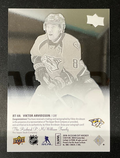 Viktor Arvidsson 2018-19 Upper Deck Clear Cut Young Guns Clear Card RC