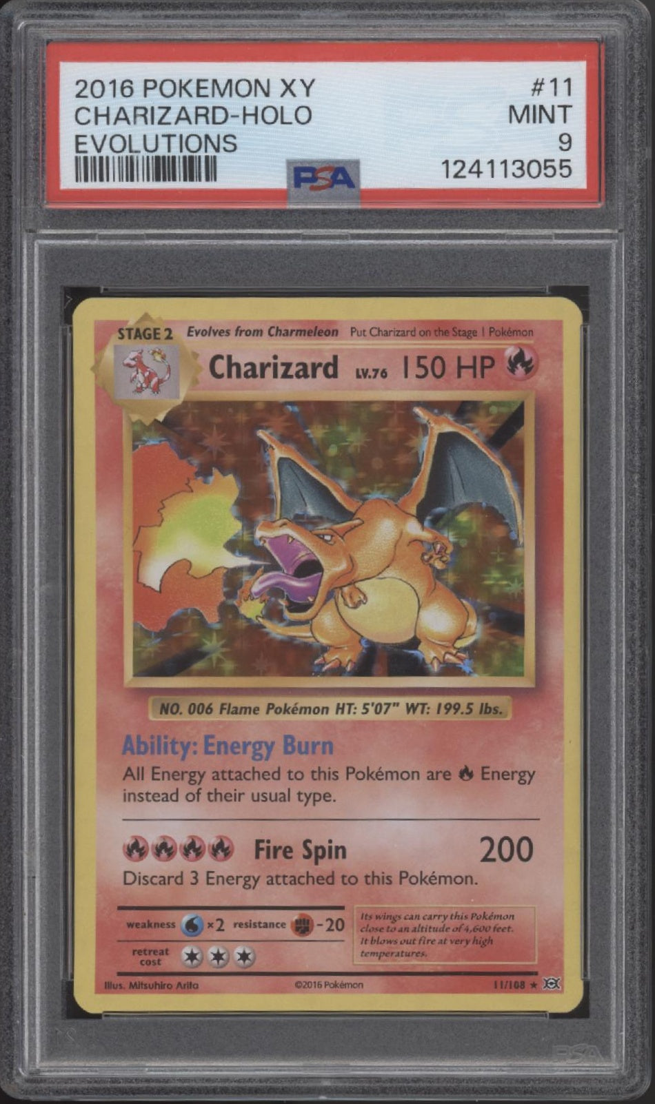 Charizard Pokemon XY Evolutions Holo #11 PSA 9