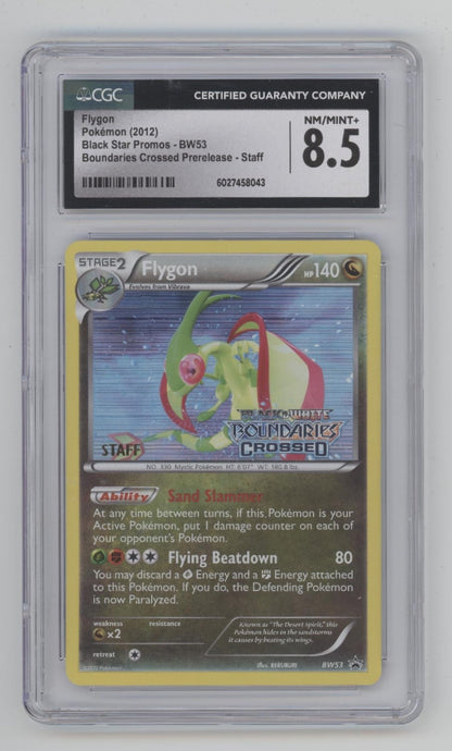 Flygon Pokemon Boundaries Crossed Prerelease Black Star Promo Staff BW53 CGC 8.5