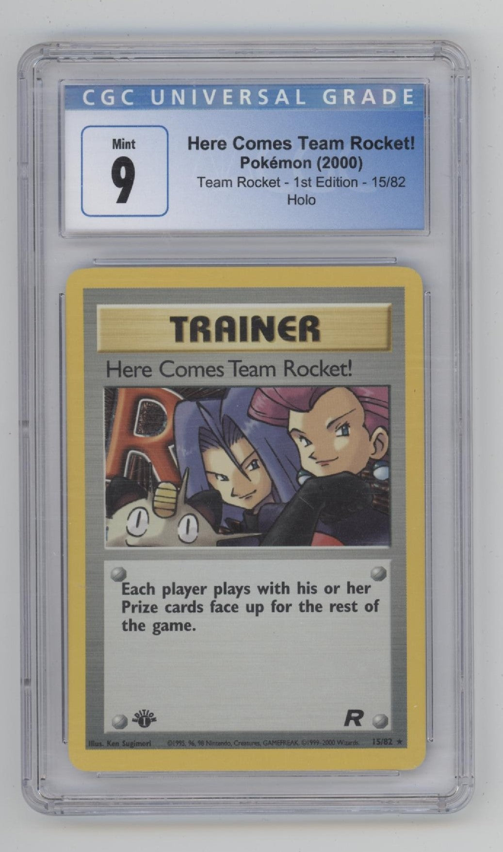 Here Comes Team Rocket! Pokemon Team Rocket Holo 1st Edition #15 CGC 9