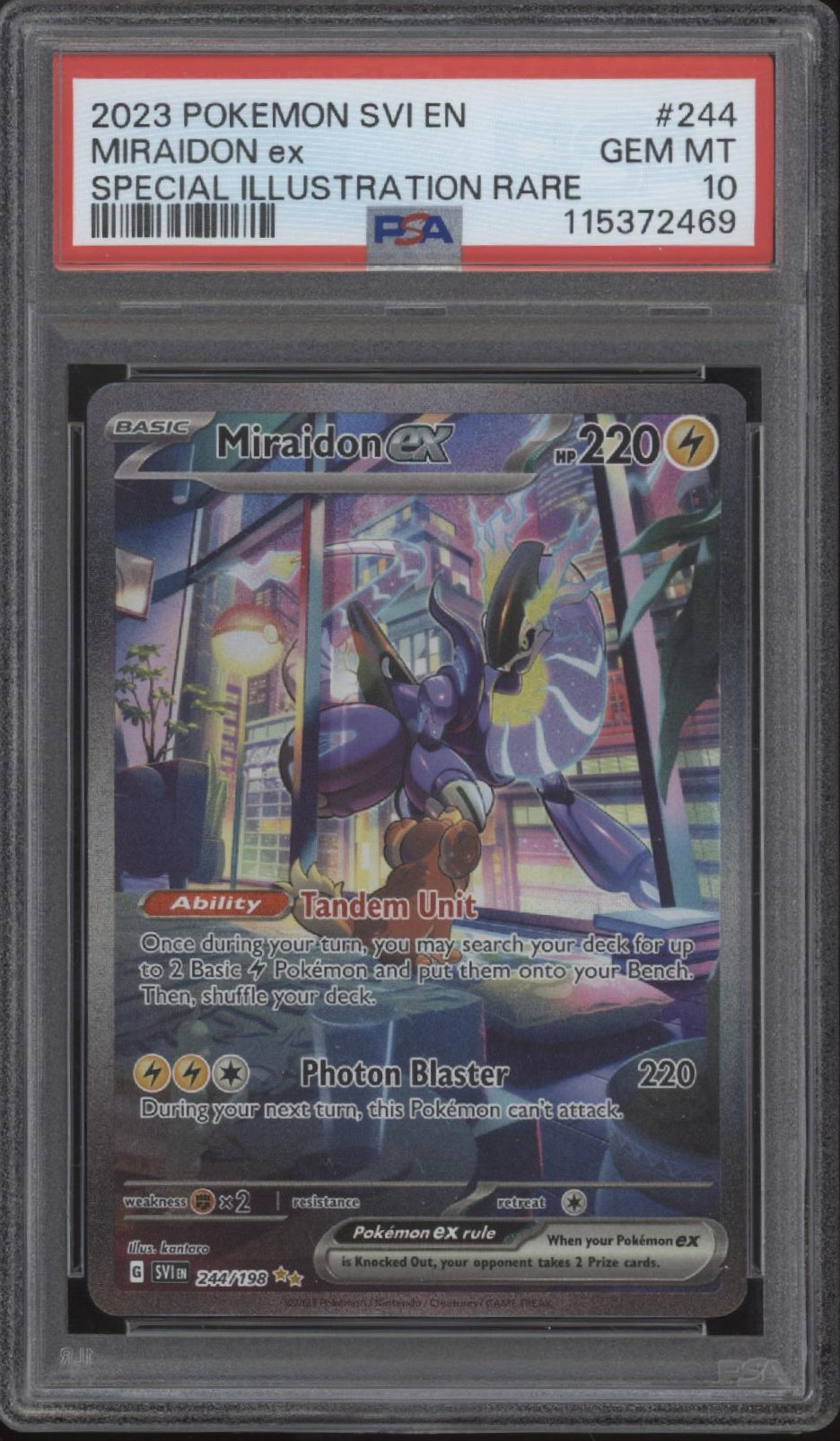 Miraidon ex Pokemon Scarlett & Violet Special Illustration Rare #44 PSA 10