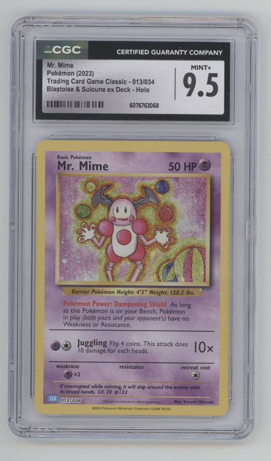 Mr. Mime Pokemon Blastoise & Suicune ex Deck Holo #013 CGC 9.5