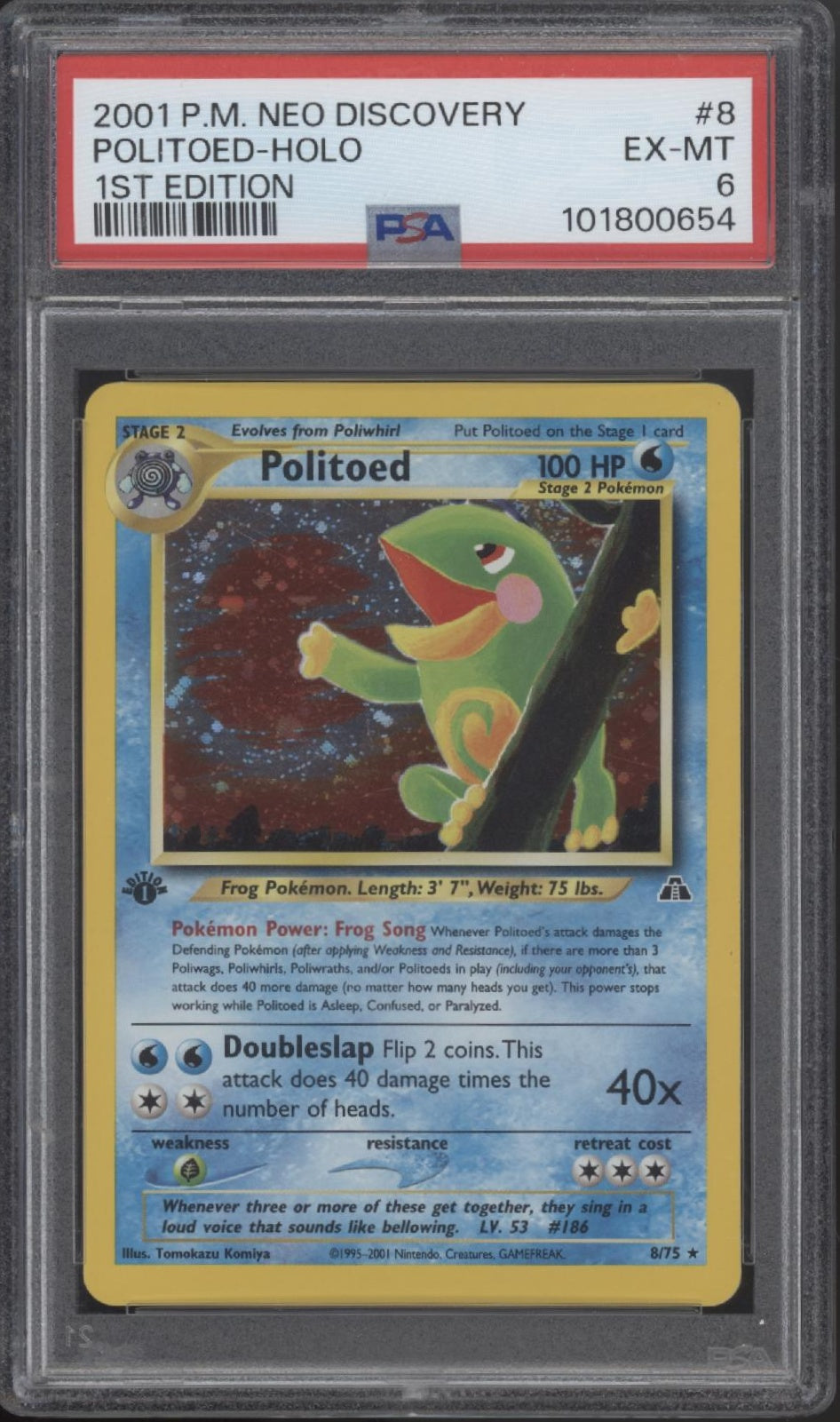 Politoed Pokemon Neo Discovery Holo 1st Edition #8 PSA 6