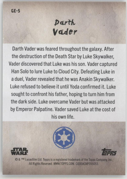 Darth Vader 2025 Topps Star Wars Meiyo Black Border 68/75 #GE-5
