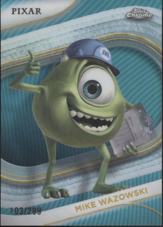Mike Wazowski 2025 Topps Chrome Disney Teal Refractor #6