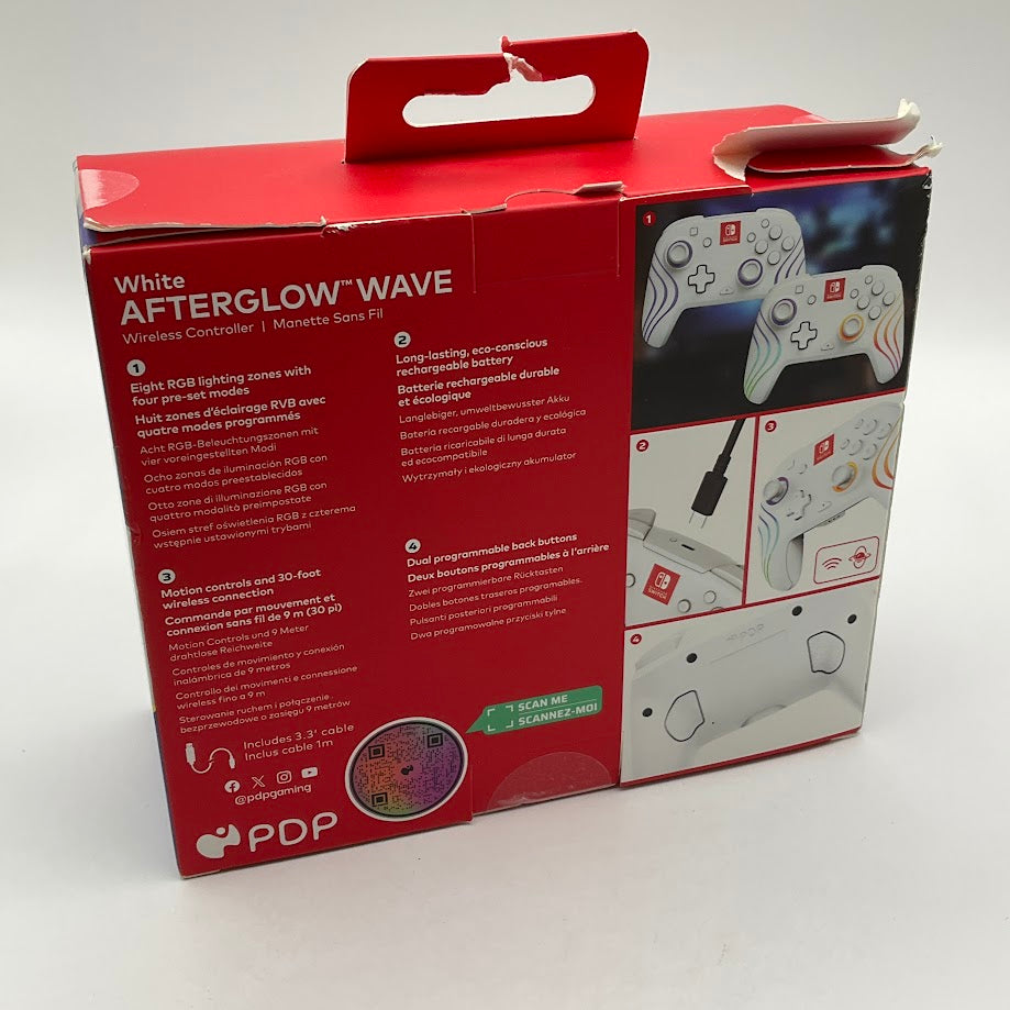Afterglow Wave White Advanced RGB Lighting Wireless Controller Nintendo Switch