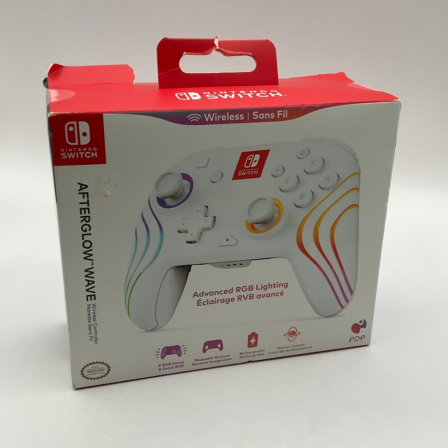 Afterglow Wave White Advanced RGB Lighting Wireless Controller Nintendo Switch