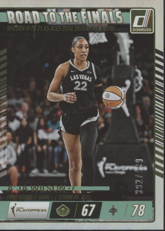 A'ja Wilson 2025 Panini WNBA Donruss Road to the Finals Holo 392/499 #4