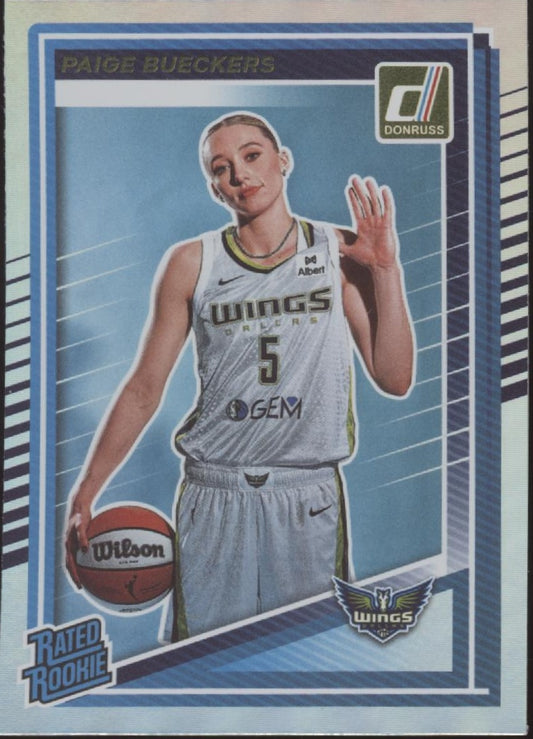 Paige Bueckers 2025 Panini WNBA Donruss Rated Rookie Holo RC #86