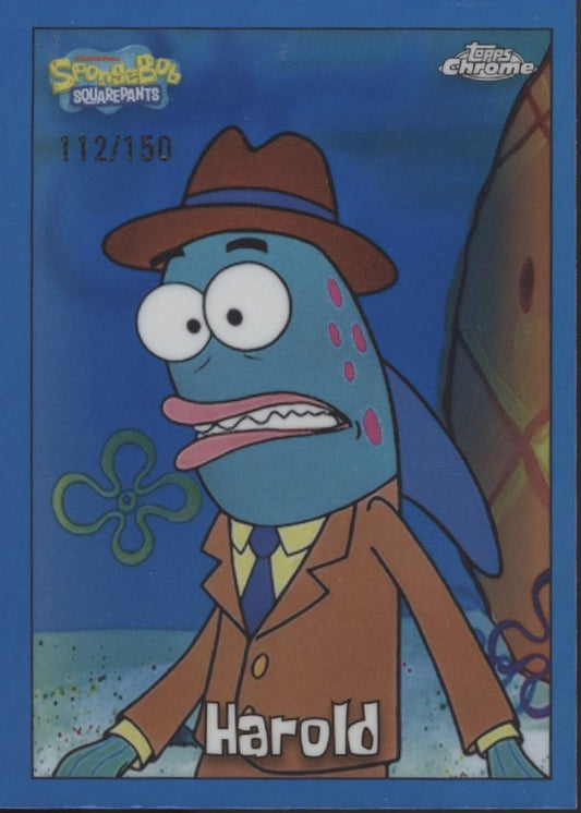 Harold 2025 Topps Chrome Spongebob Squarepants Blue Refractor 112/150 #147