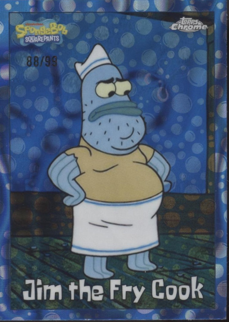 Jim the Fry Cook 2025 Chrome Spongebob Squarepants Blue Lava Lamp Refractor /99