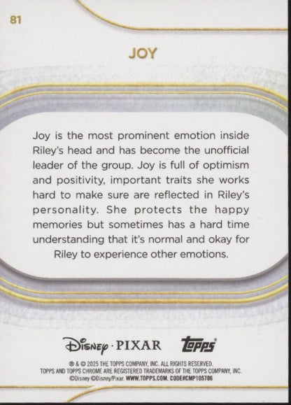 Joy 2025 Topps Chrome Disney Green Wave Refractor 39/99 #81