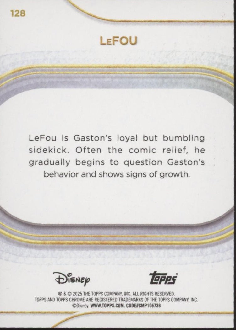 LeFou 2025 Topps Chrome Disney Yellow Refractor 074/275 #128