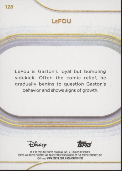 LeFou 2025 Topps Chrome Disney Yellow Refractor 074/275 #128