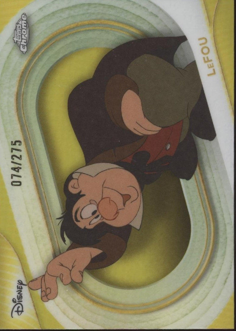 LeFou 2025 Topps Chrome Disney Yellow Refractor 074/275 #128