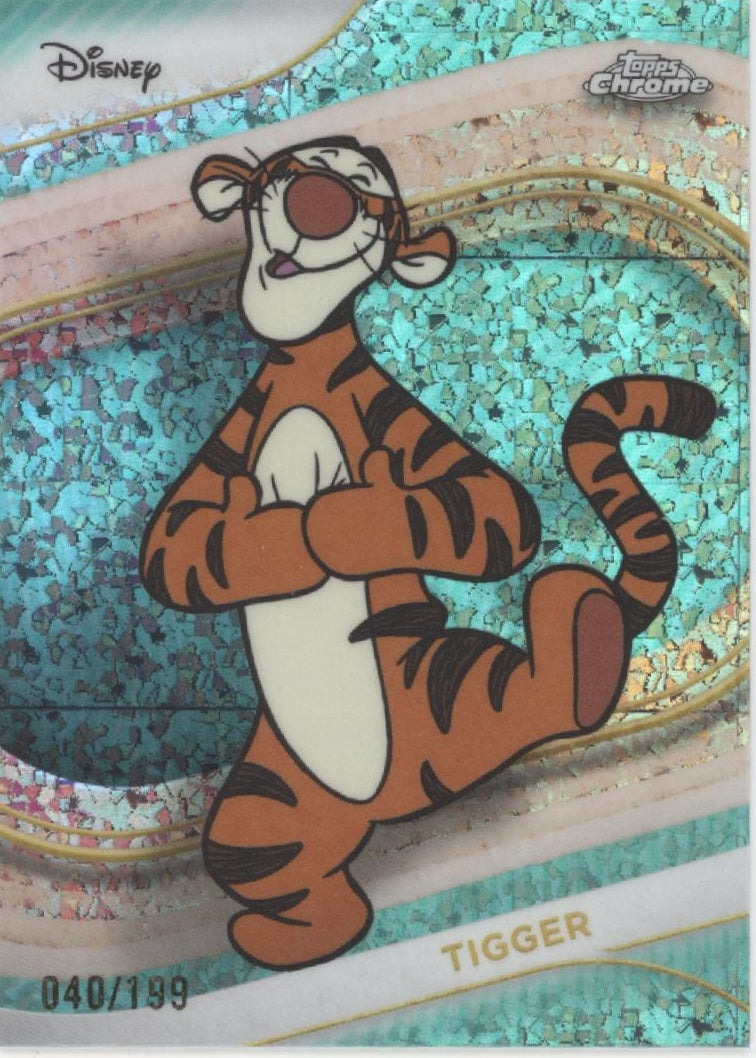Tigger 2025 Topps Chrome Disney Aqua Mini-Diamonds Refractor 040/19 #142
