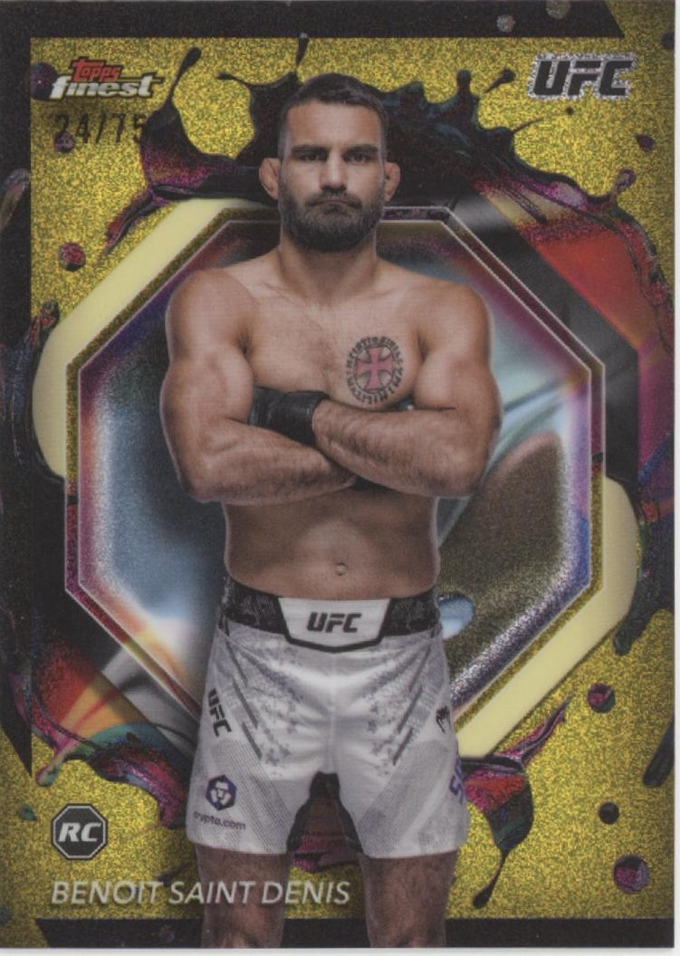 Benoit Saint Denis 2024 Topps Finest Yellow Glitter Refractor RC 24/75 #243